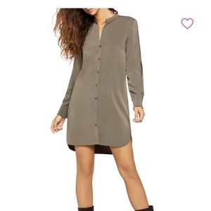 Bcbg olive slit sleeve shirt dress